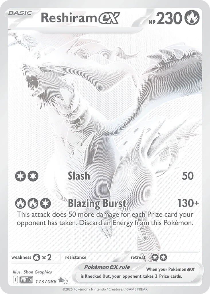 Reshiram ex 173/86 Black white rare