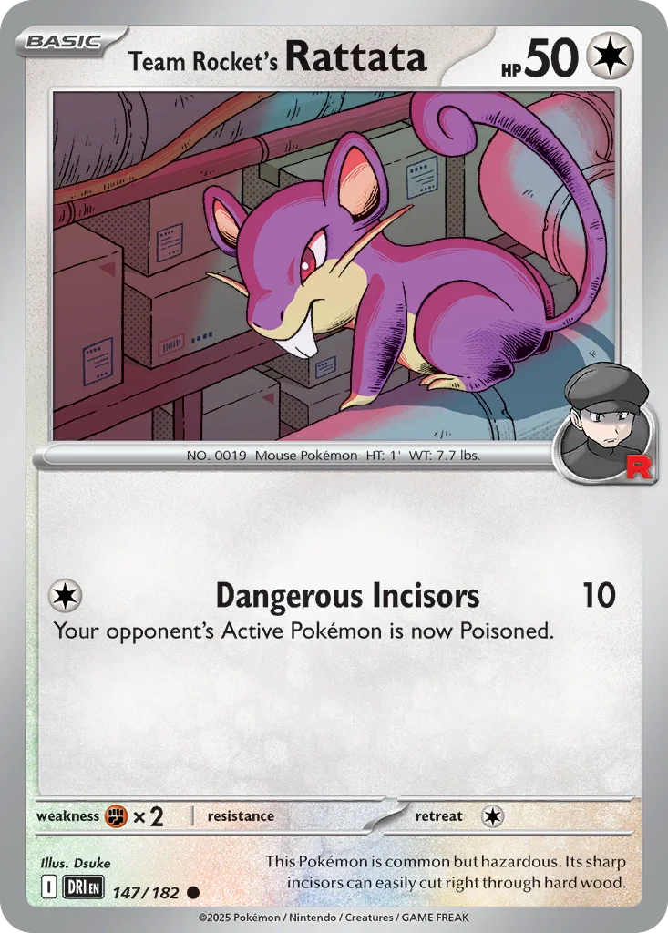Team Rocket's Rattata 147/182 Common