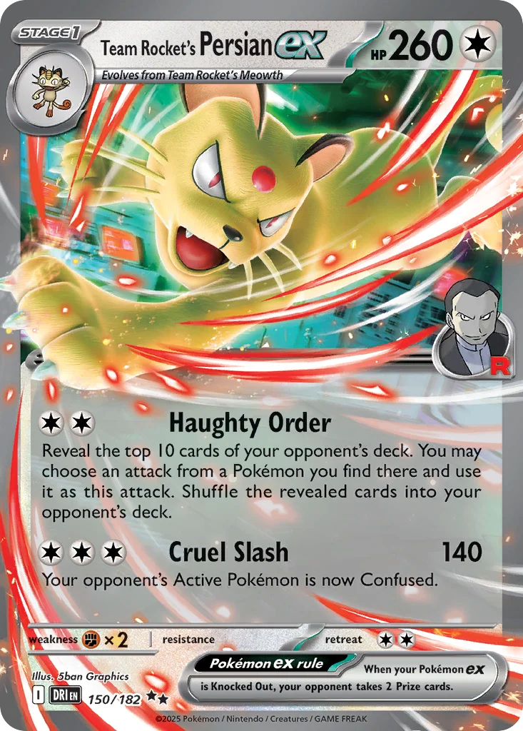Team Rocket's Persian ex 150/182 Double rare