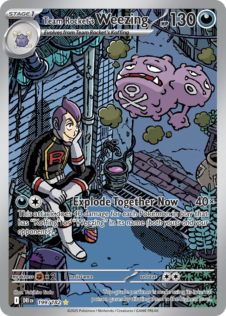 Team Rocket's Weezing 199/182 Illustration rare