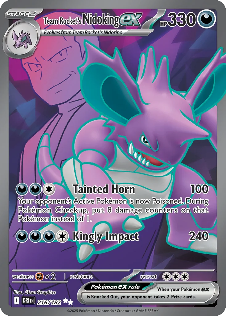 Team Rocket's Nidoking ex 216/182 Ultra rare