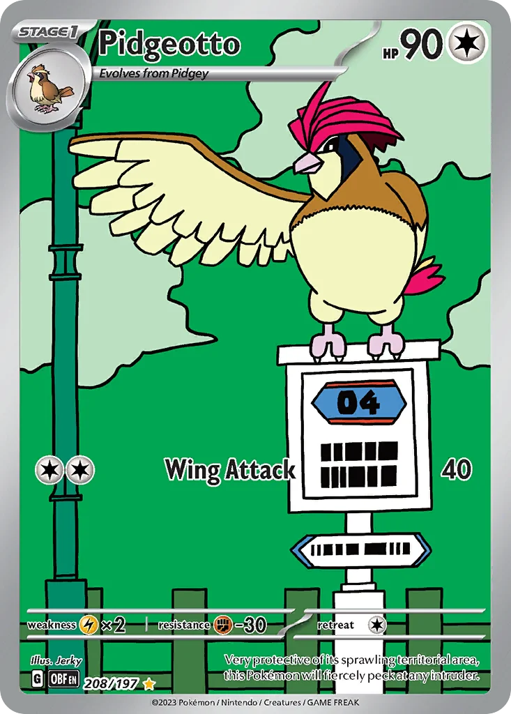 Pidgeotto 208/197 Illustration rare