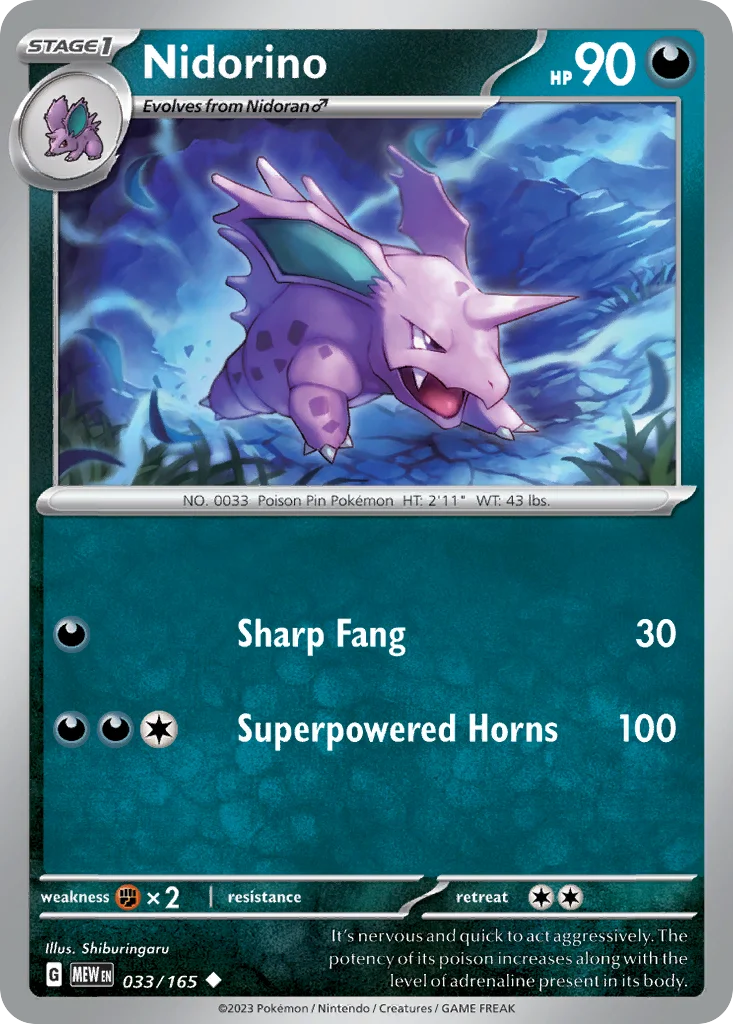 Nidorino 033/165 Uncommon