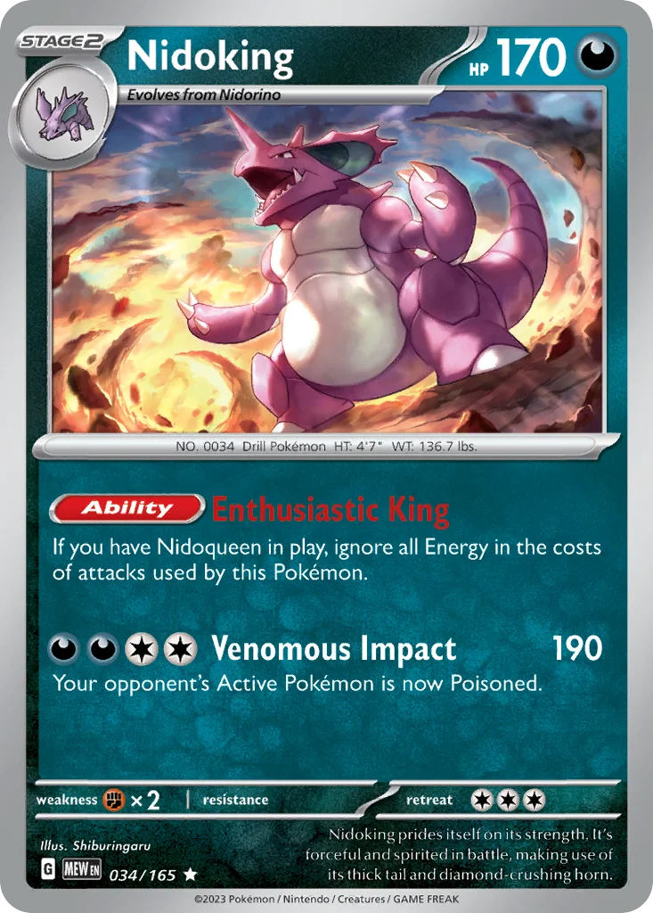 Nidoking 034/165 Rare