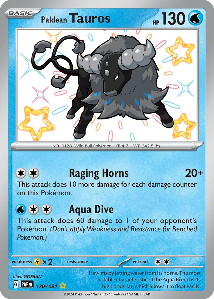 Paldean Tauros 120/91 Shiny rare