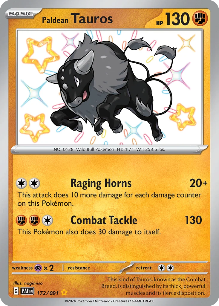 Paldean Tauros 172/91 Shiny rare
