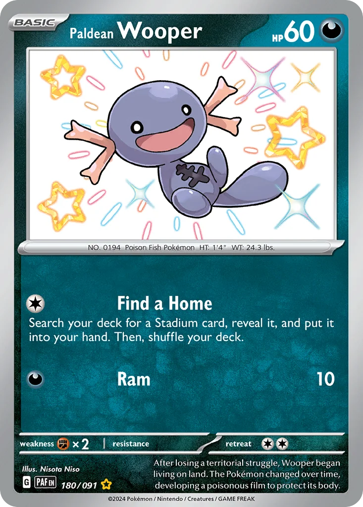 Paldean Wooper 180/91 Shiny rare