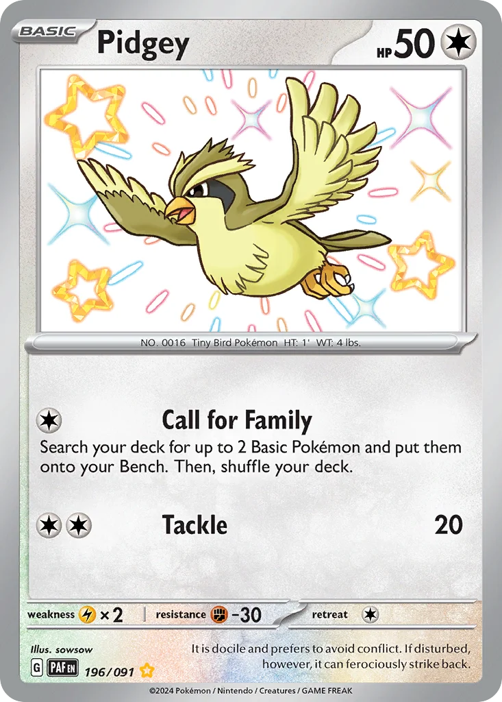 Pidgey 196/91 Shiny rare