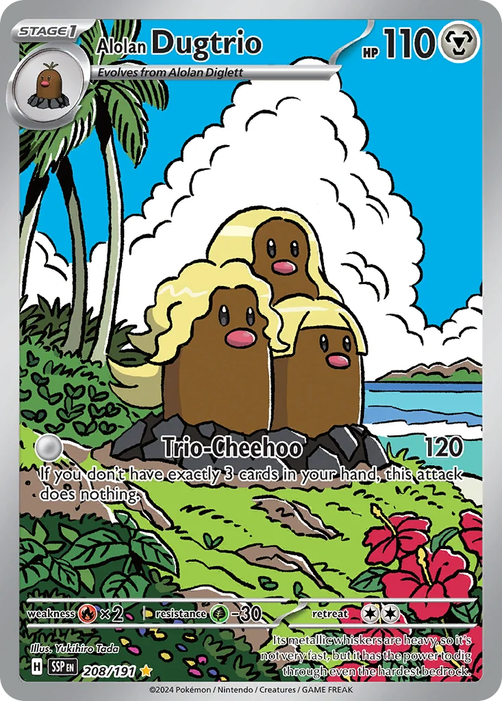 Alolan Dugtrio 208/191 Illustration rare