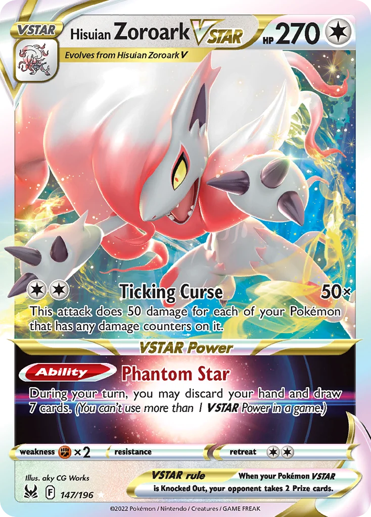 Hisuian Zoroark VSTAR 147/196 Rare holo vstar
