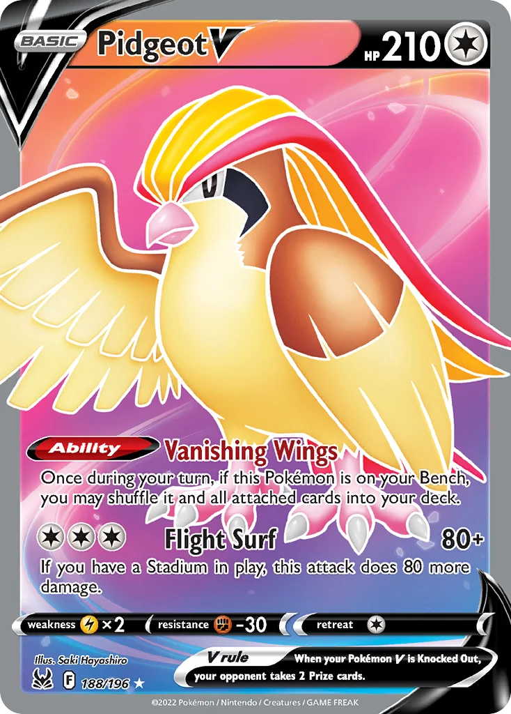 Pidgeot V 188/196 Rare ultra