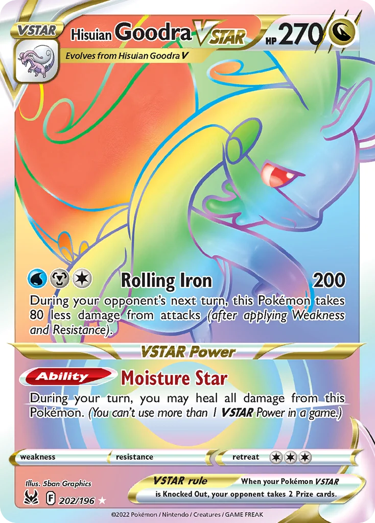 Hisuian Goodra VSTAR 202/196 Rare rainbow