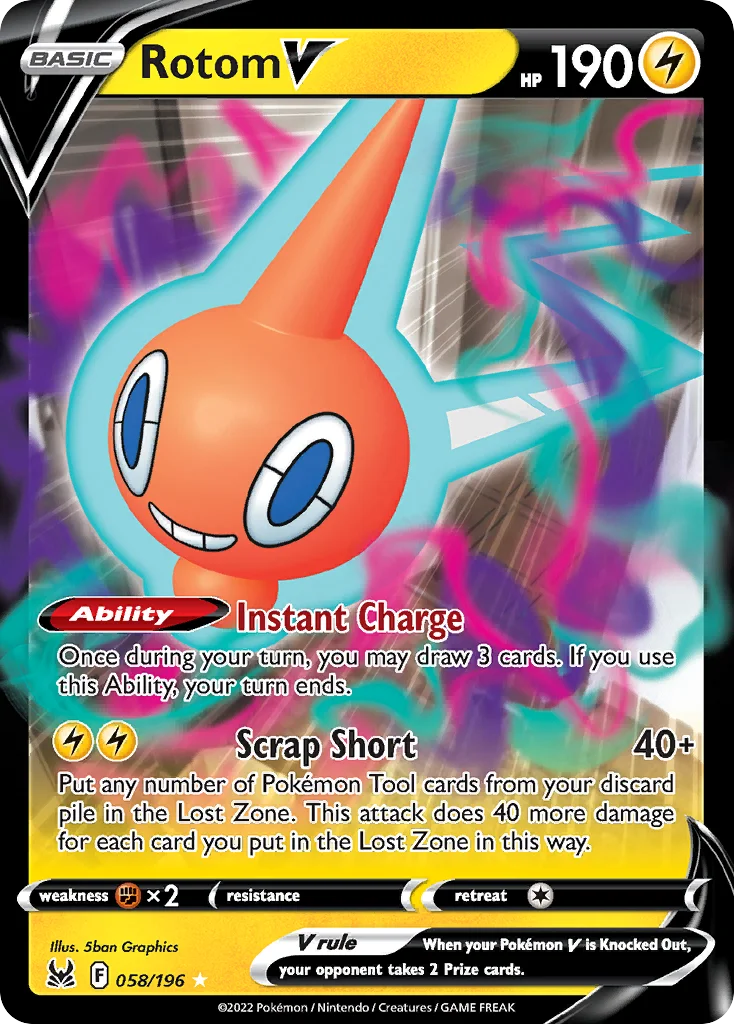 Rotom V 058/196 Rare holo v