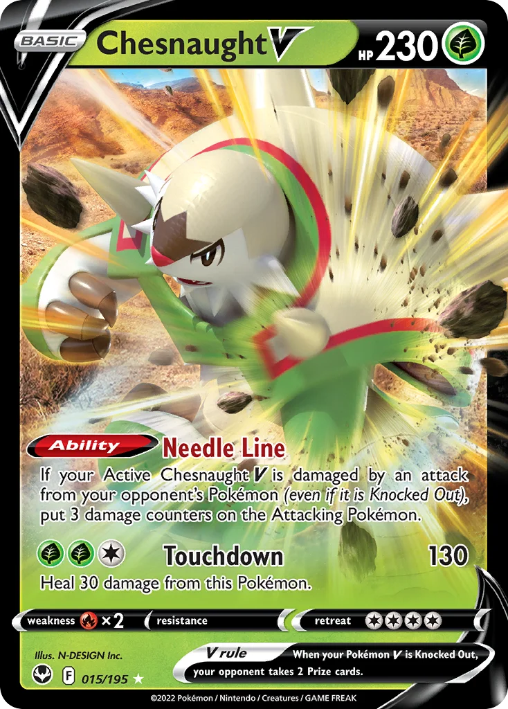 Chesnaught V 015/195 Rare holo v
