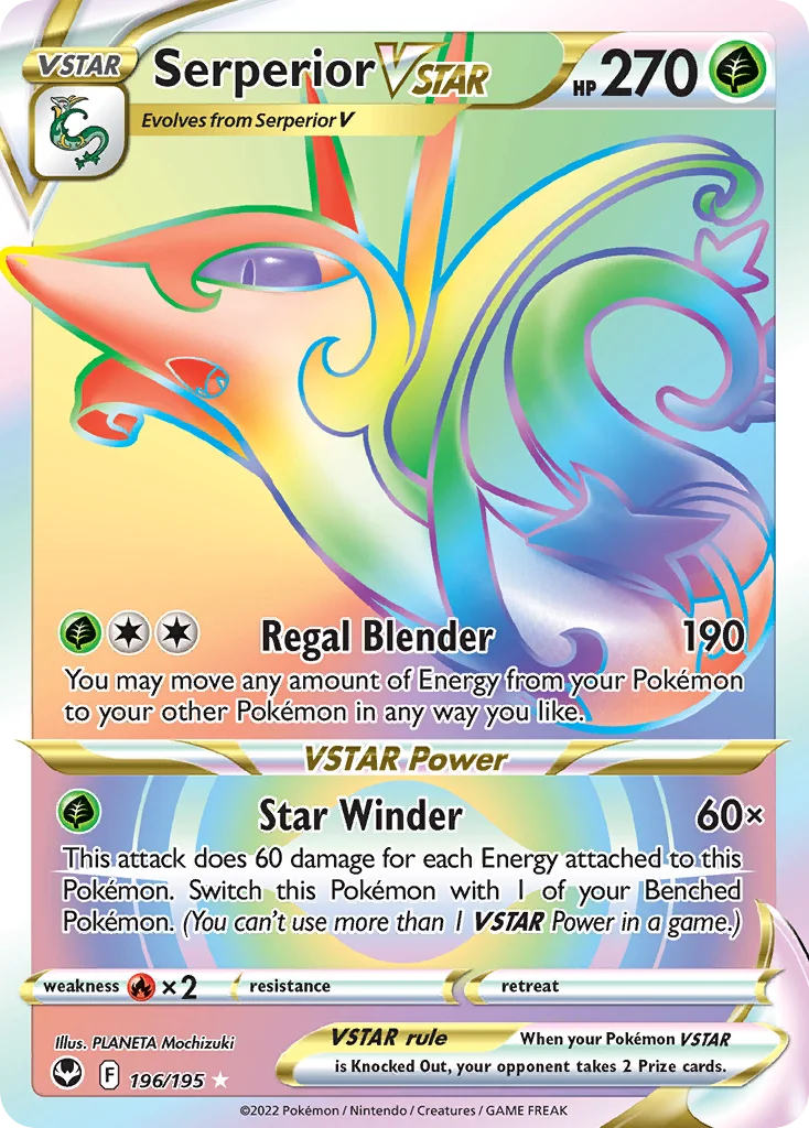 Serperior VSTAR 196/195 Rare rainbow