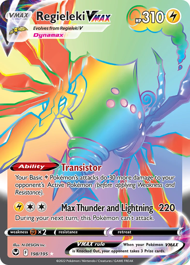 Regieleki VMAX 198/195 Rare rainbow