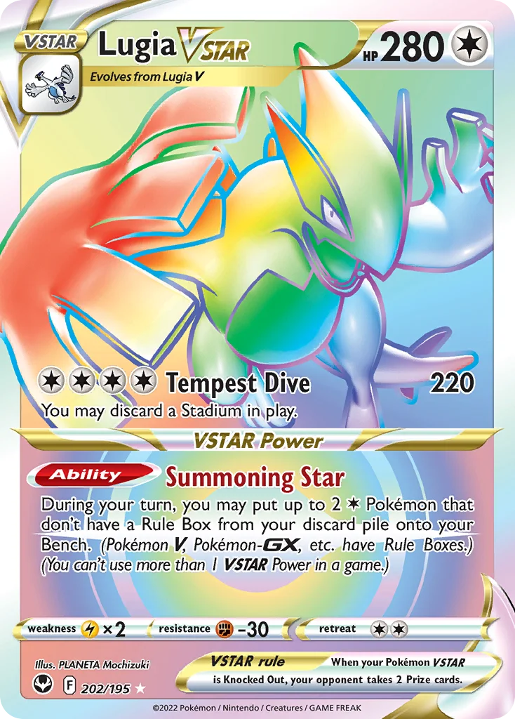 Lugia VSTAR 202/195 Rare rainbow