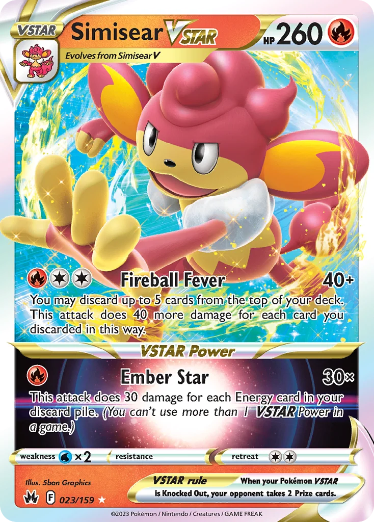 Simisear VSTAR 023/159 Rare holo vstar