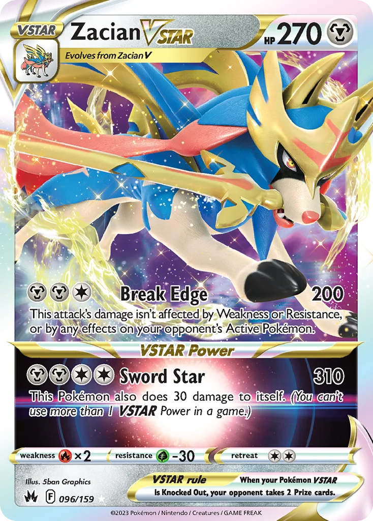Zacian VSTAR 096/159 Rare holo vstar