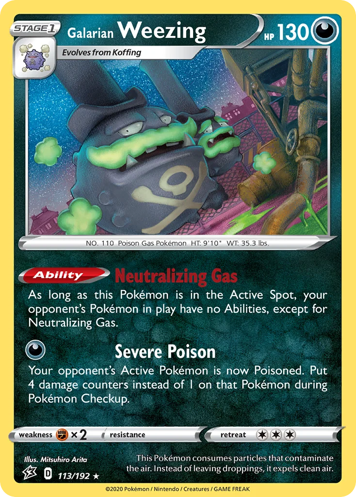Galarian Weezing 113/192 Rare holo