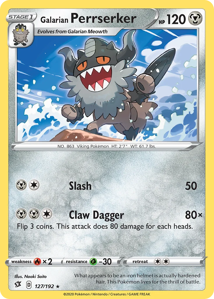 Galarian Perrserker 127/192 Rare