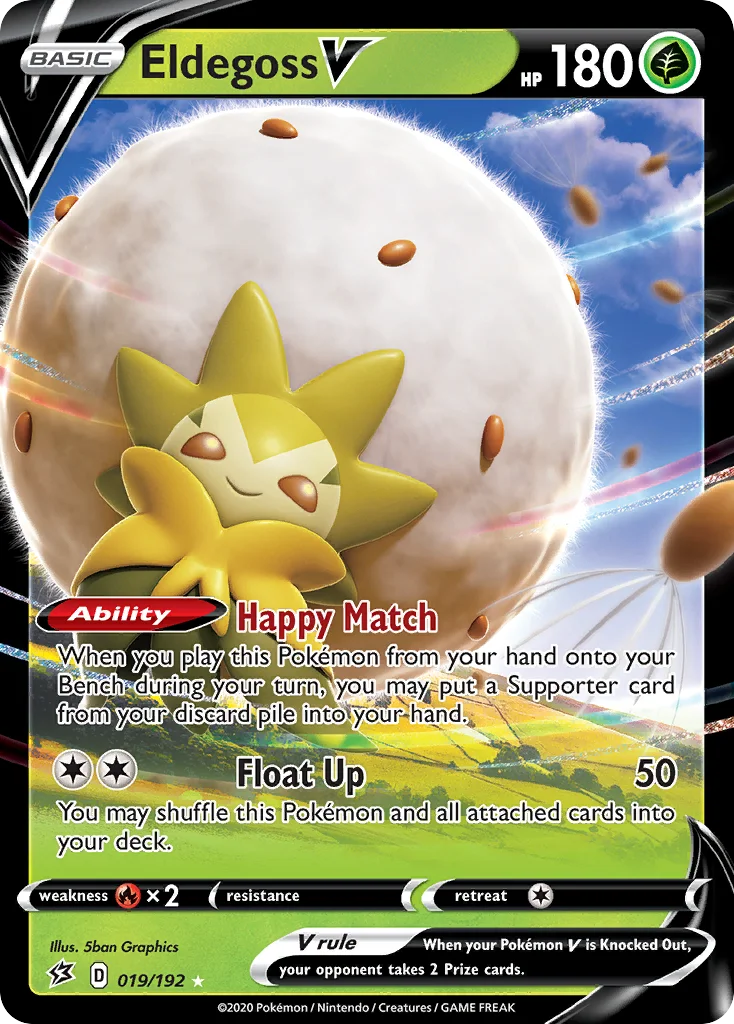 Eldegoss V 019/192 Rare holo v