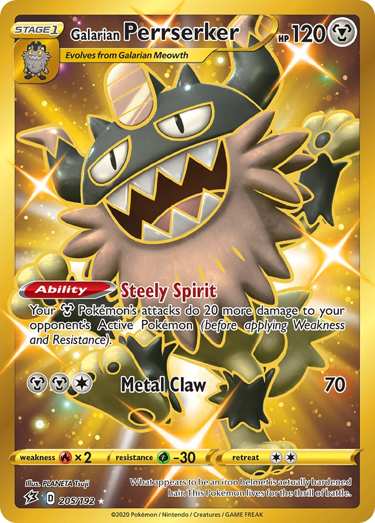 Galarian Perrserker 205/192 Rare secret