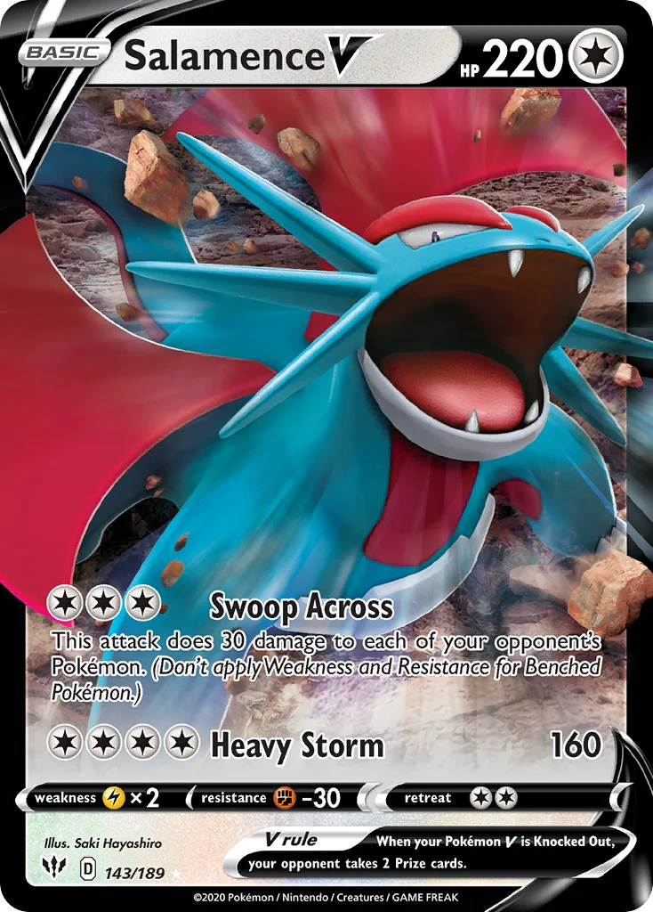 Salamence V 143/189 Rare holo v