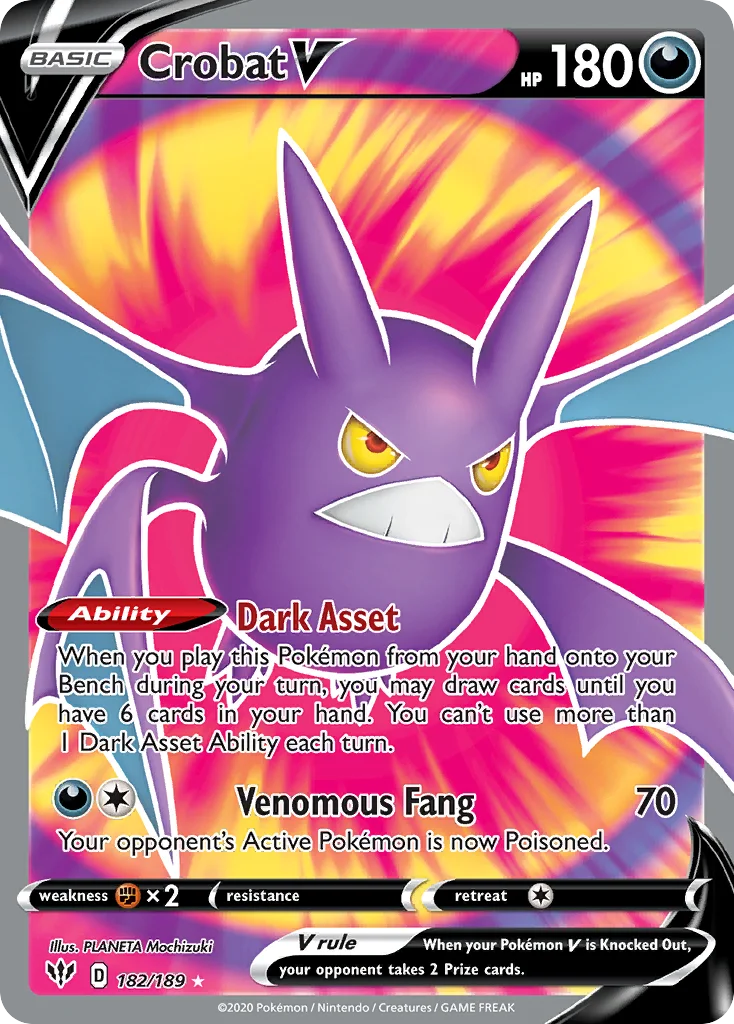 Crobat V 182/189 Rare ultra