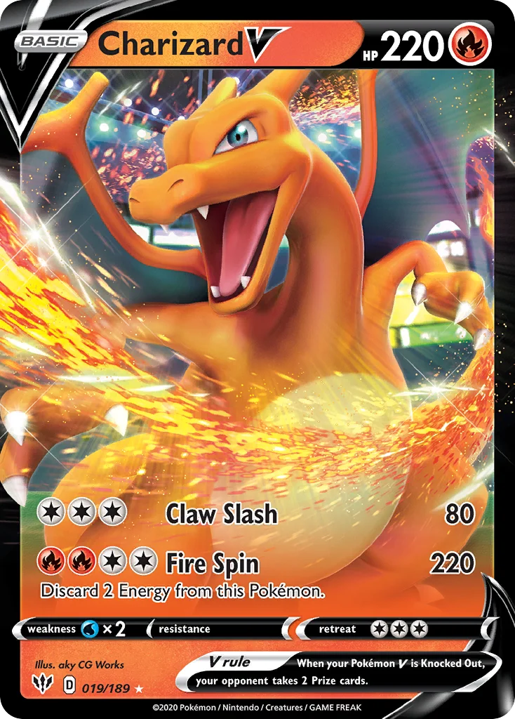 Charizard V 019/189 Rare holo v