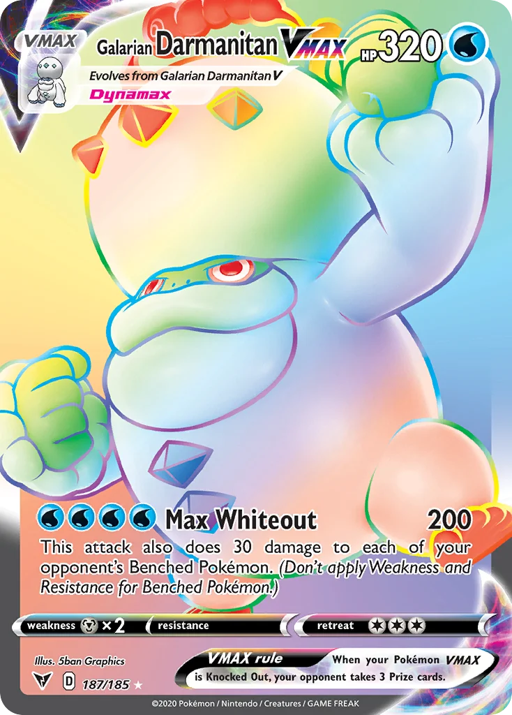 Galarian Darmanitan VMAX 187/185 Rare rainbow