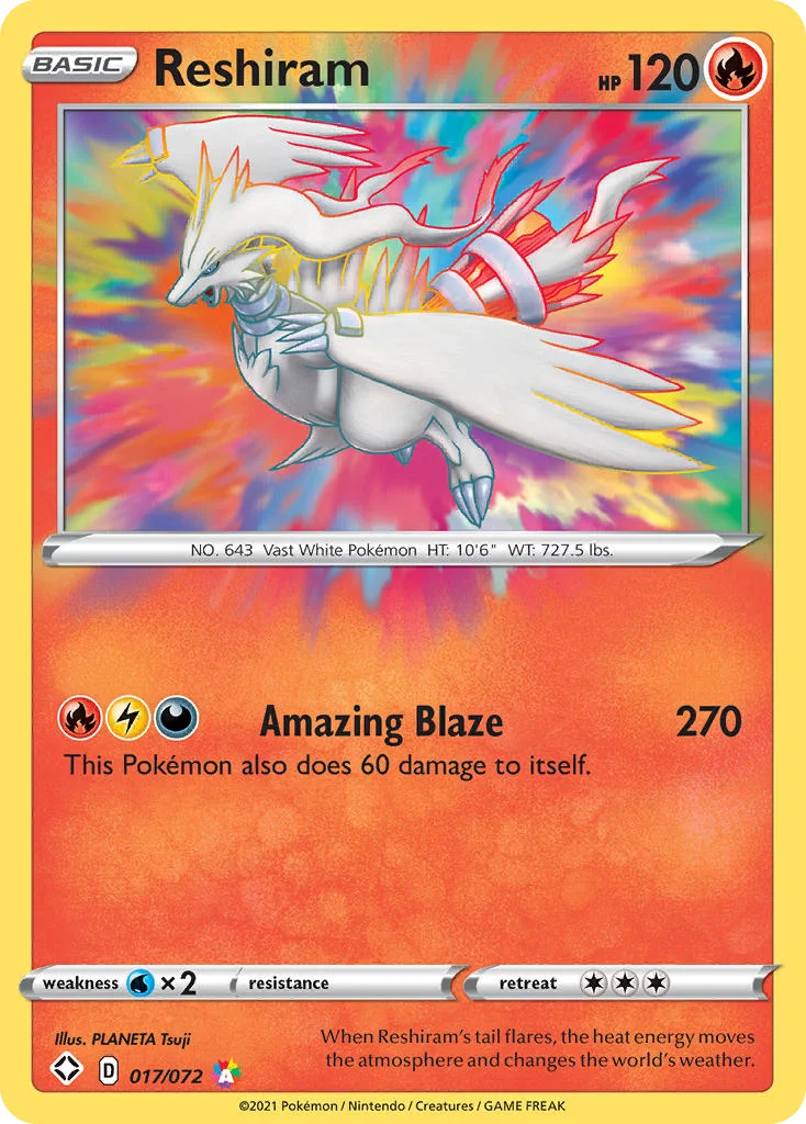 Reshiram 017/72 Amazing rare