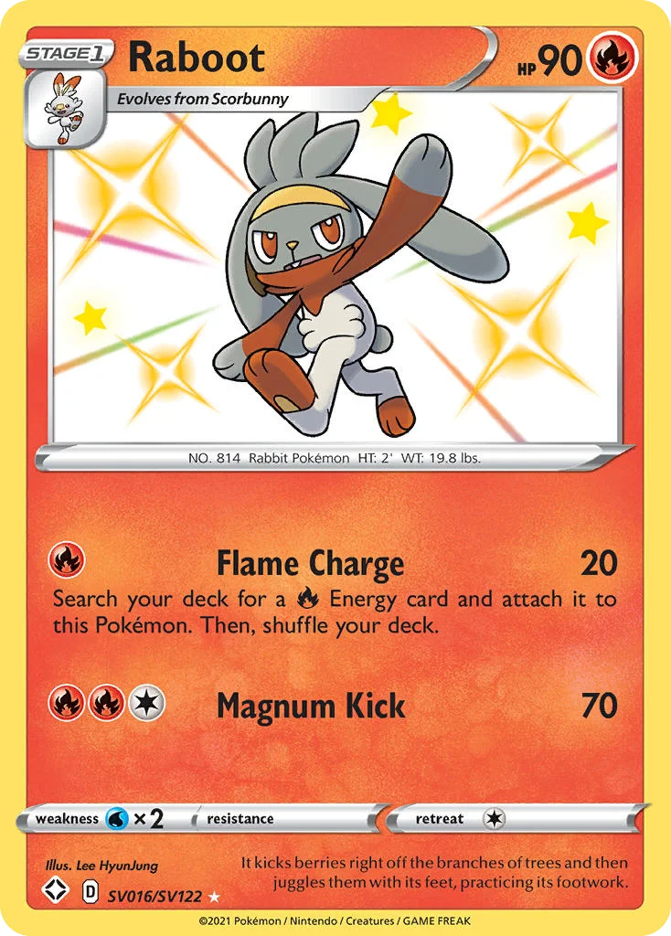 Raboot SV016/122 Rare shiny