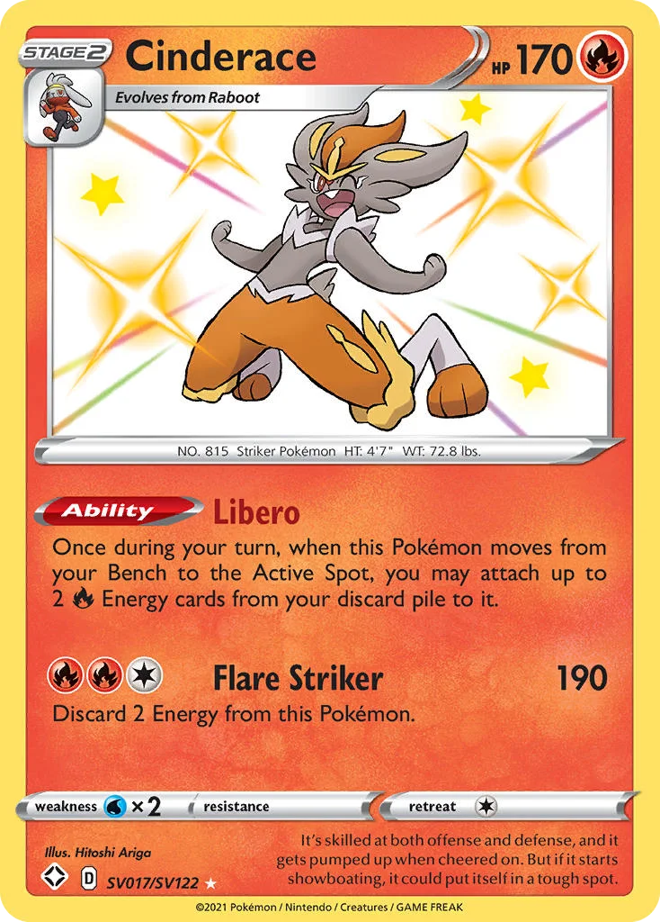 Cinderace SV017/122 Rare shiny