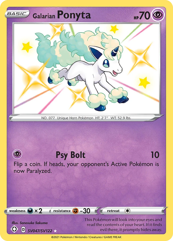 Galarian Ponyta SV047/122 Rare shiny