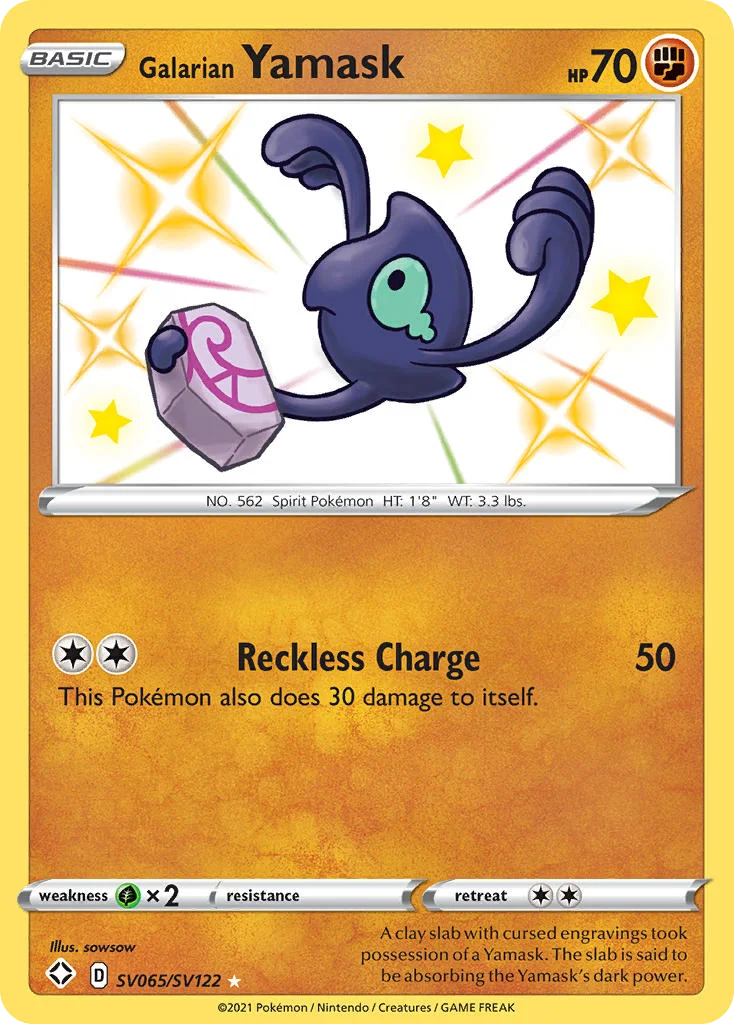 Galarian Yamask SV065/122 Rare shiny