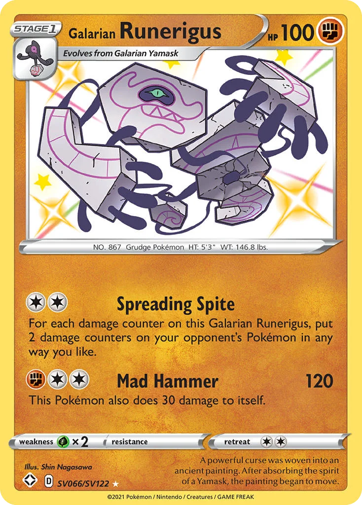 Galarian Runerigus SV066/122 Rare shiny
