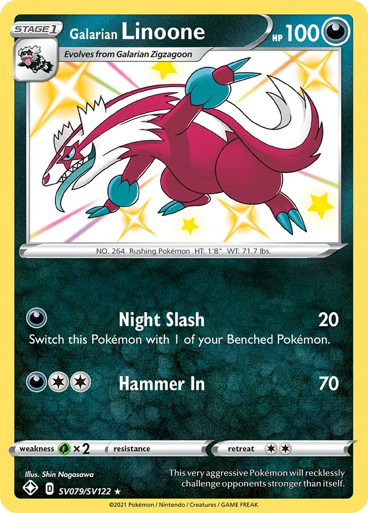 Galarian Linoone SV079/122 Rare shiny