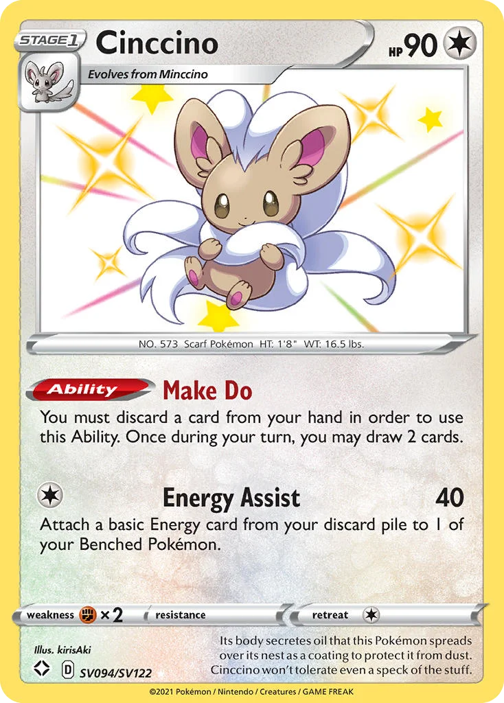 Cinccino SV094/122 Rare shiny