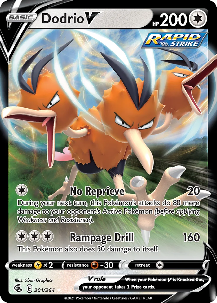 Dodrio V 201/264 Rare holo v