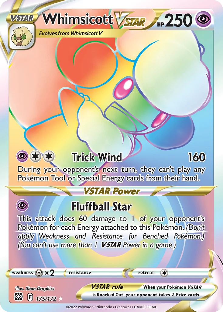 Whimsicott VSTAR 175/172 Rare rainbow