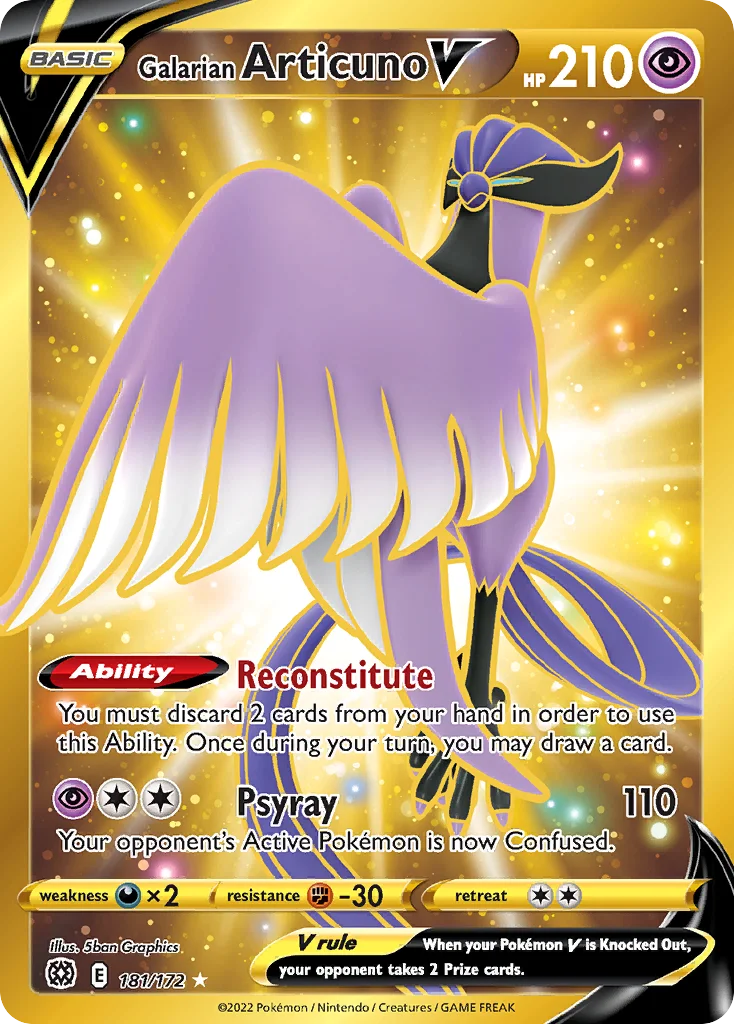 Galarian Articuno V 181/172 Rare secret