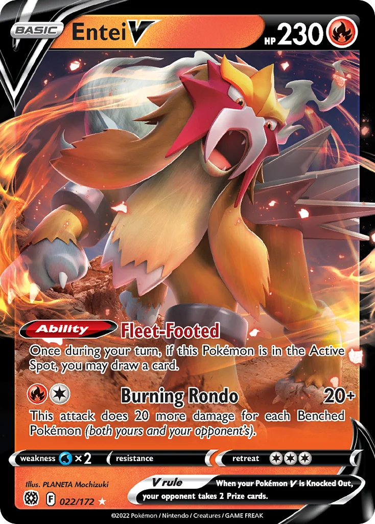 Entei V 022/172 Rare holo v