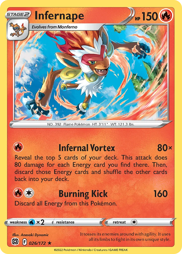 Infernape 026/172 Rare holo