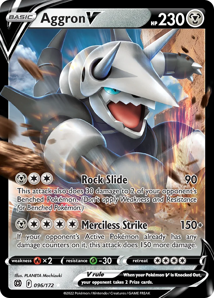 Aggron V 096/172 Rare holo v
