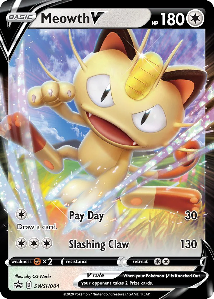 Meowth V SWSH004/307 Promo