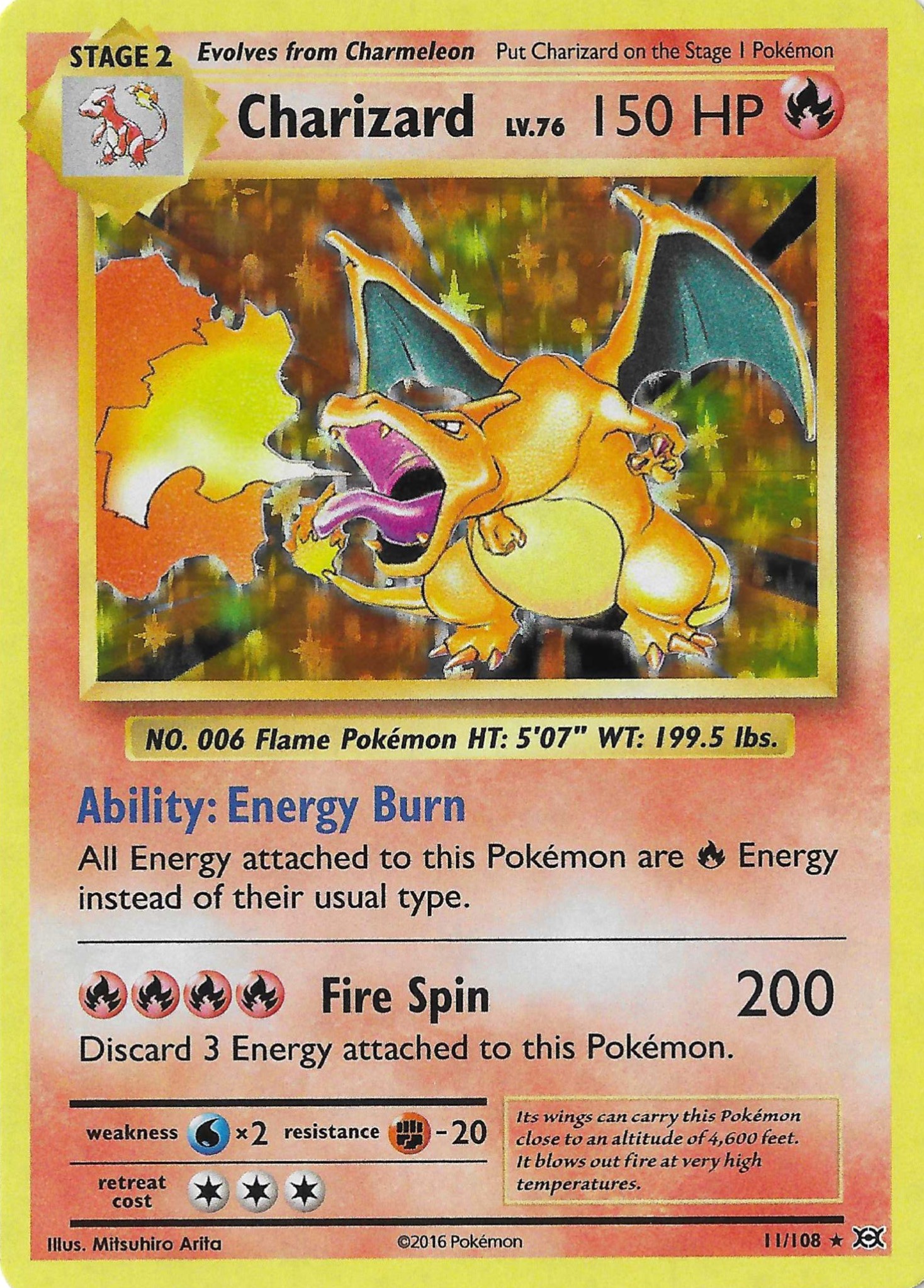 Charizard 11/108 Rare holo