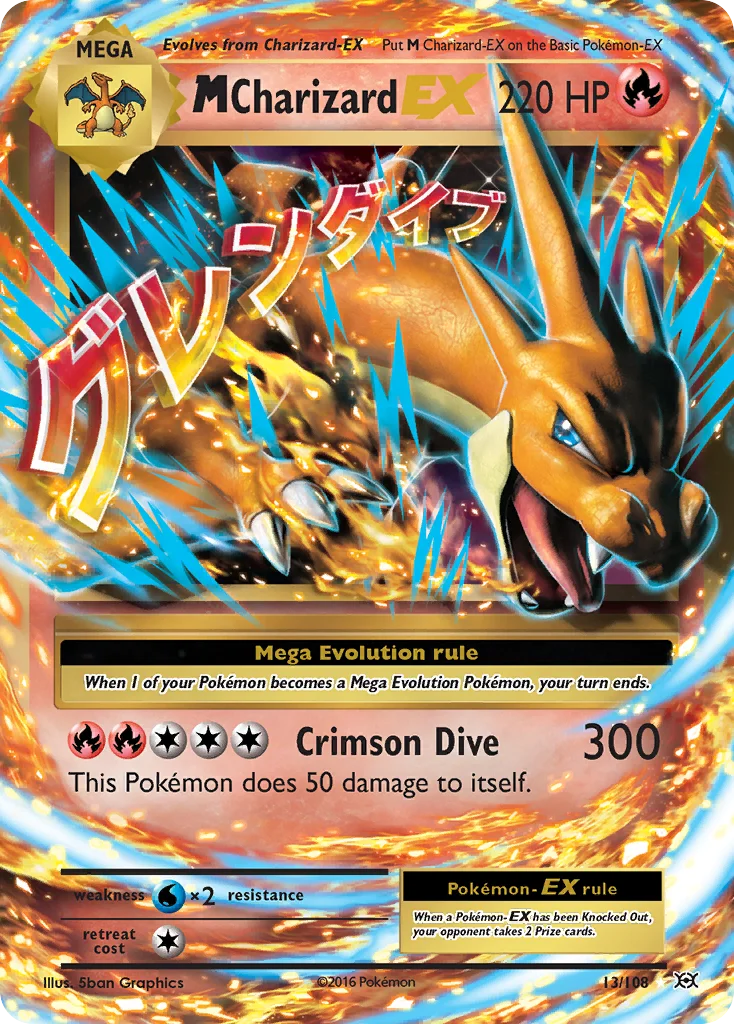 M Charizard-EX 013/108 Rare holo ex