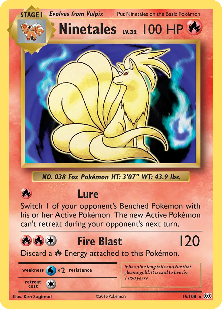Ninetales 015/108 Rare holo