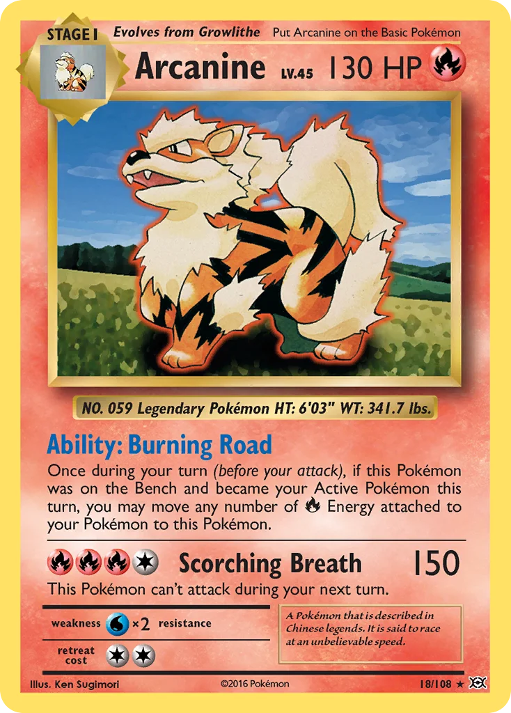 Arcanine 18/108 Rare